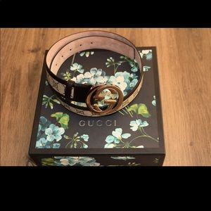 Gucci GG Supreme belt with G buckle 85 cm size M